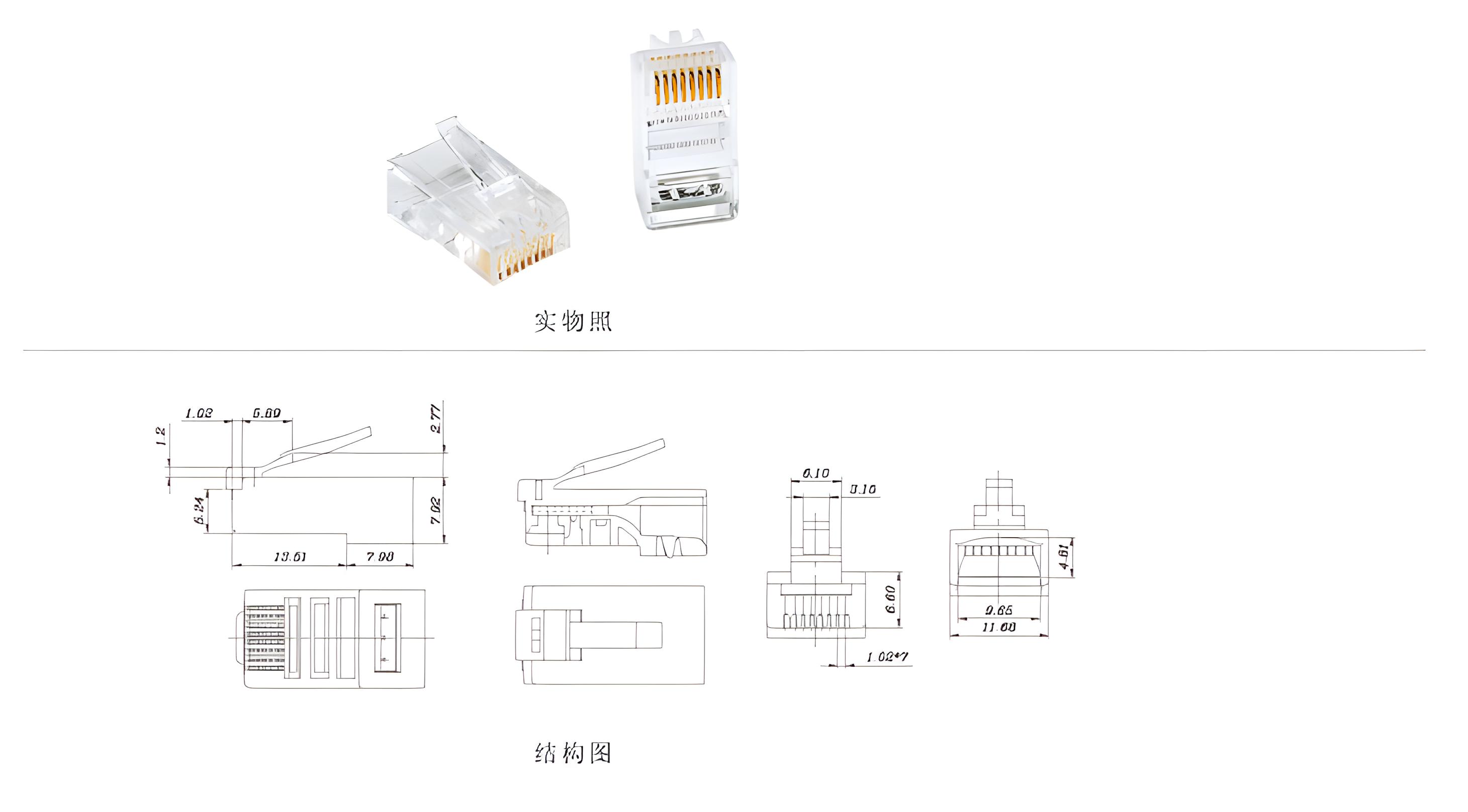 超五类非屏蔽RJ45接头